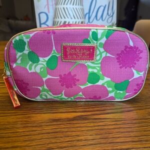 Lilly Pulitzer for Estee Lauder Pink Floral Makeup Vacation Travel Cosmetic Bag